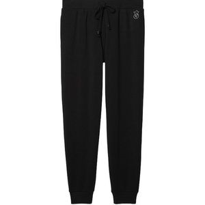 NWT Victoria’s Secret Size L Large Cotton Fleece Mid Rise Joggers Pants Black